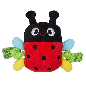 Brinquedo para Cachorro Joaninha de Pelúcia com Corda e Apito - Fofos