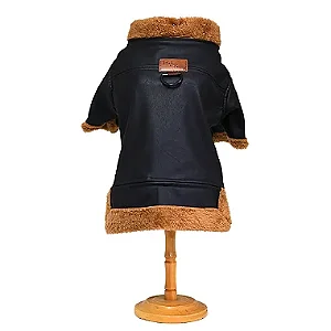 Jaqueta Couro Ecológico Forrada Preto - Pink & Fanny - 557006