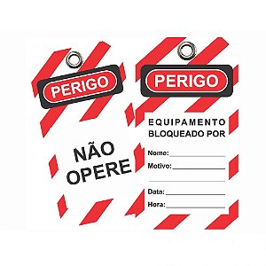 Etiqueta De Bloqueio Não Opere Equipamento Bloqueado 7,5 x 14 cm Tagout