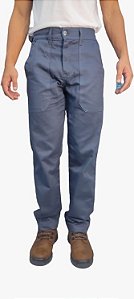 Calça Brim Pesado Chumbo Meio Elástico Costuras Com Reforço Entre As Pernas