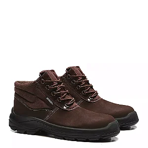 Botina Cadarço Nobuck Marron Baf Bracol Ca 40872