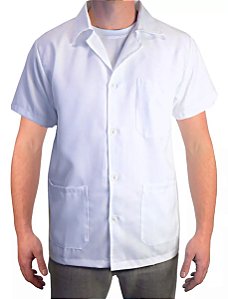 Jaleco Uniforme Branco Poliéster Manga Curta