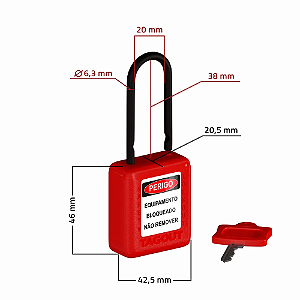 Cadeado De Bloqueio Plástico Haste Plástica 6,3 mm diâmetro 38mm Altura(11/2")