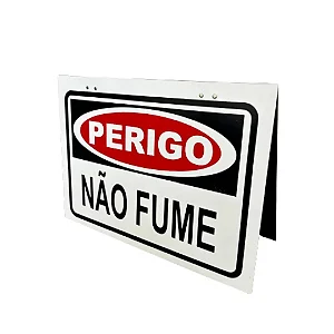 Cavalete PVC Duplo PERIGO NÃO FUME Horizontal 34X47