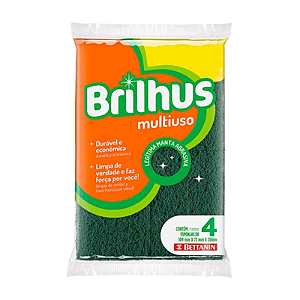 ESPONJA DUPLA FACE COM 4 UNIDADES