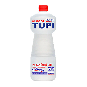 Álcool Líquido 92,8° INPM Tupi 1 Litro - Uso Assistência à Saúde (Lareira Ecológica)