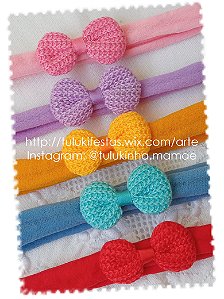 Faixinha de Bebê Laço Crochê