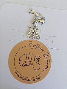 Pingente Dog Cravejado Prata