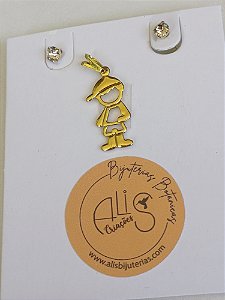 Pingente Menino Dourado c/ Brinco