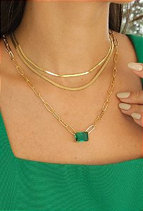 COLAR COM CRISTAL TURMALINA QQ