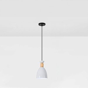 Luminária Pendente Moderna de Teto com detalhe de Madeira