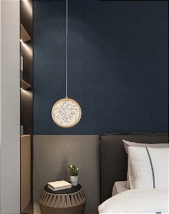 Luminária Pendente LED de Teto Moderno Cristal Circular