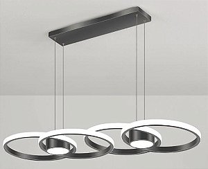 Luminaria Pendente LED Lustre de Teto Anéis Moderno