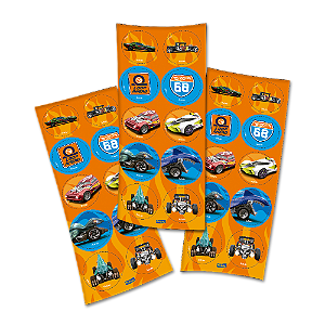 Adesivo Redondo p/ Lembrancinhas Hot Wheels c/30 unid. Festcolor / Mais Festa
