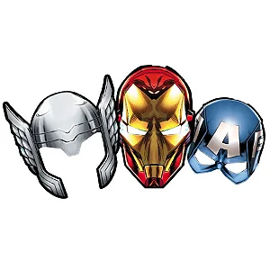 Máscaras Avengers Animated c/6 unidades - Regina / Mais Festa