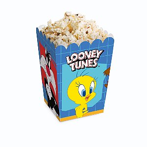 Caixa Pipoca Festa Looney Tunes 5,5x5,5x9cm c/10 unid. Cromus / Mais Festa