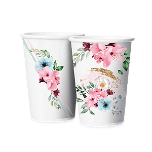 Copo papel 180ML Floral C/08UNID. ) Regina / Mais Festa