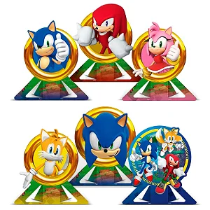 Decoração De Mesa Sonic C/6 UNIDADES