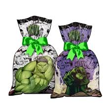 Sacola Surpresa p/ Lembrancinhas 14cm x 27cm Hulk c/08 unid. Regina / Mais Festa