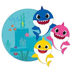 Painel Gigante 4 Laminas Baby Shark- Cromus Festas/Mais Festa