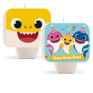 Vela Para Aniversário Baby Shark C/01 Unidade - Cromus