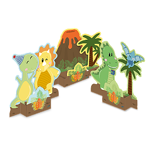 Decoração de Mesa Festa Dino baby 15cm x 15cm c/3 unid. Festcolor  / Mais Festa