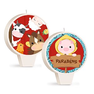 Vela Para Aniversário Fazendinha C/01 Unidade - Cromus
