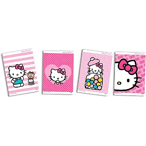 Quadros Decorativos Hello Kitty Rosa C/04 Unidades (111397)