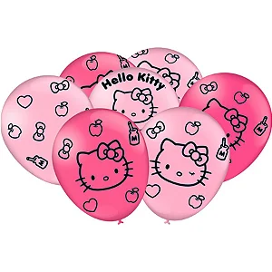 Balão Imp. Especial Hello Kitty C/ 25 Unidades - 9" (111386)