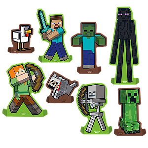 Decoração de Mesa Minecraft C/08 Unidades (300222)