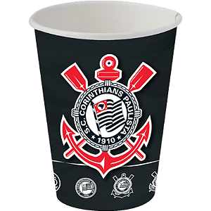 Copo Papel Corinthians 200ml C/08 Unidades (110642)