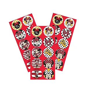 Adesivo Redondo Minnie Red C/30 Unidade (116889.4)