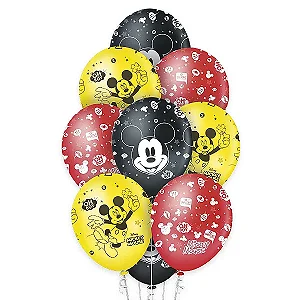 Balão Mickey Mouse 12" C/10 Unidades (115946.1)