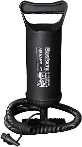 Bestway, Bomba de ar manual 30cm para infláveis com 3 bicos adaptáveis, Preta