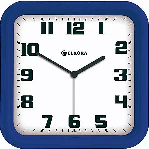 RELOGIO PAREDE EURORA 24X24,5X5 CM QUADRADO LISO - 6540