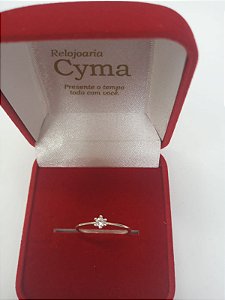 Anel Solitário em Prata 950, Pedrinha Zirconea Branca Transparente de 2,00mm , Altrura médio da Coroa 4mm - Peso médio 1,0 Grama