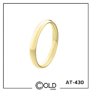 Aliança em Ouro 18k com núcleo em Prata 950 peso médio 2,20 gramas Ref.: AT430
