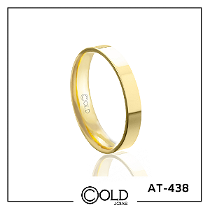 Aliança em Ouro 18k com núcleo em Prata 950 peso médio 1,65 grama Ref.: AT438