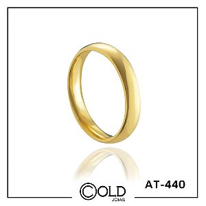 Aliança em Ouro 18k com núcleo em Prata 950 peso médio 3,50 Gramas AT440