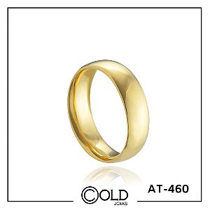 Aliança em Ouro 18k com núcleo em Prata 950 peso médio 5,40 gramas Ref.: AT460