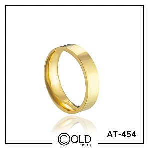 Aliança em Ouro 18k com núcleo em Prata 950 peso médio 4,45 Gramas  AT454