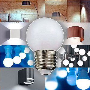 kit 10 Lâmpadas LED | Bolinha 1w | E27 | Branco Frio