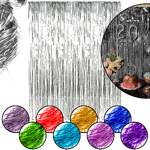 Cortina Metalizada varias Cores para Decoração De Festa