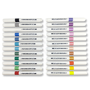 Marcador Brush Pen Acrílico - Estojo com 24 cores