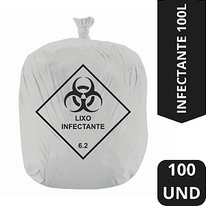 SACO P/ LIXO 100L INFECTANTE HBI1001 - BRANCO PC C/ 100