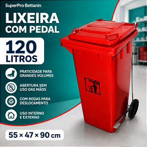 CONTAINER 120L VERMELHO 9358VR SUPERPRO