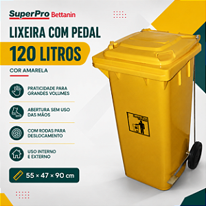 CONTAINER 120L AMARELO 9358AM SUPERPRO