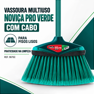 VASSOURA NOVICA VERDE C/ CABO 9675C SUPERPRO