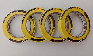 Fita crepe adere automotiva amarela A128R 18mmX40m- Kit 4 unidades