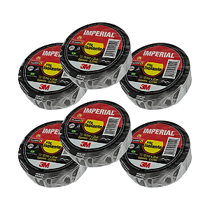 Fita isolante Imperial preto 3M - Kit 6 unidades